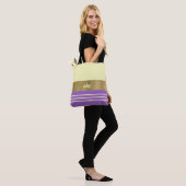 Paars en geel tote bag (Op model)