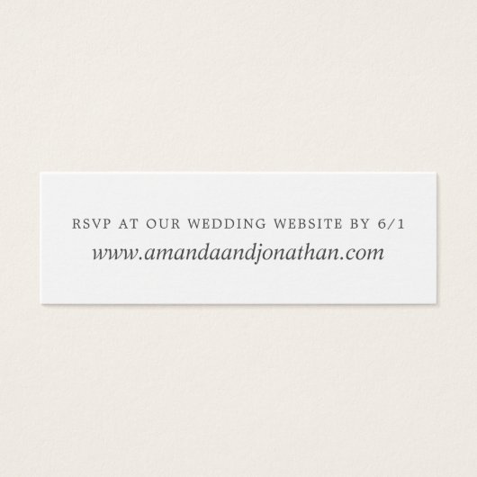 Paars en gewelddadig antwoord op de website RSVP Mini Visitekaartjes (Voorkant)