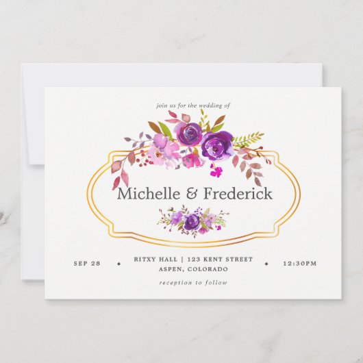 Paars en gewelddadige Waterverf Kaart (Voorkant)