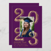 Paars en Gold 2023 Foto Afstuderen Kaart (Voorkant / Achterkant)