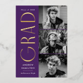 Paars en Gold 3 Aankondiging van het Afstuderen Fo (Voorkant)