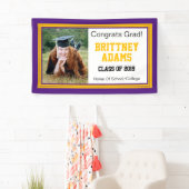 Paars en Gold Afstudeerder Eén foto Spandoek (Insitu)