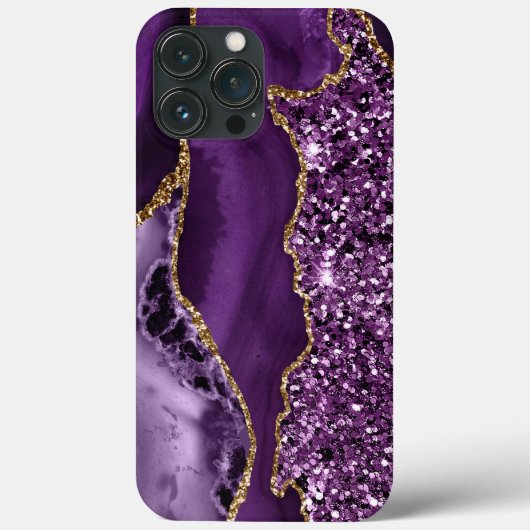 PAARS EN GOLD AGATE PATTERN Case-Mate iPhone CASE (Achterkant)