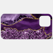 PAARS EN GOLD AGATE PATTERN Case-Mate iPhone CASE (Achterkant (horizontaal))