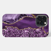 PAARS EN GOLD AGATE PATTERN iPhone HOESJE (Achterkant horizontaal)