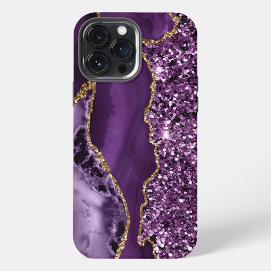 PAARS EN GOLD AGATE PATTERN iPhone HOESJE (Achterkant)