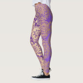 Paars en Gold Boho Mandala Pattern Yoga Leggings (Links)