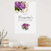 Paars en Gold  Chic Vrijgezellenfeest Welkom Poster (Keuken)