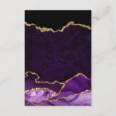 Paars en Gold Faux Glitter Agate Honeymoon Fund Informatiekaartje (Achterkant)