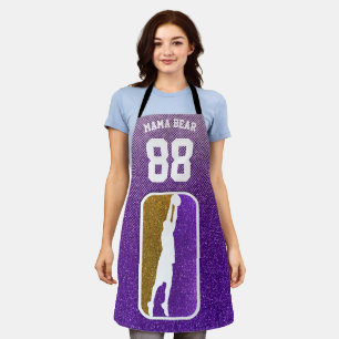 Paars en Gold Glitter Basketball Team Jersey Schort