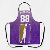 Paars en Gold Glitter Basketball Team Jersey Schort (Voorkant)