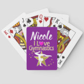 PAARS EN GOLD IK HOU VAN GYMNASTISCH ONTWERP POKERKAARTEN (Achterkant)