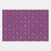 Paars en Gold Paris Inpakpapier Vel (Voorkant 3)