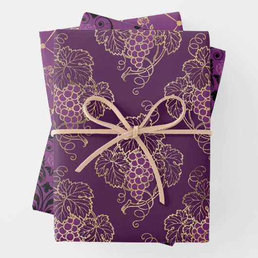 Paars en Gold Paris Inpakpapier Vel (In situ)