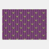 Paars en Gold Paris Inpakpapier Vel (Voorkant 3)