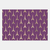 Paars en Gold Paris Inpakpapier Vel (Voorkant)