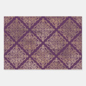 Paars en Gold Paris Inpakpapier Vel (Voorkant 3)