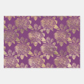 Paars en Gold Paris Inpakpapier Vel (Voorkant)