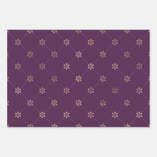 Paars en Gold Paris Inpakpapier Vel (Voorkant 3)