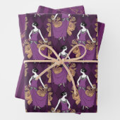 Paars en Gold Paris Inpakpapier Vel (In situ)