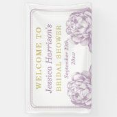 Paars en Gold Peony Floral Vrijgezellenfeest Spandoek (Verticaal)