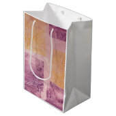 Paars en Gold Square-ontwerp Medium Cadeauzakje (Voorkant Gekanteld)