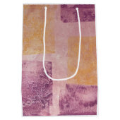 Paars en Gold Square-ontwerp Medium Cadeauzakje (Achterkant)