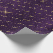 Paars en Gold Star-verpakt papier (Hoek)