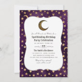 Paars en Gold Wizard gepromoveerd op de Birthday Kaart (Voorkant)