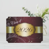 Paars en Goud 2026 Afstuderen Kaart (Staand voorkant)