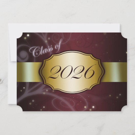 Paars en Goud 2026 Afstuderen Kaart (Voorkant)