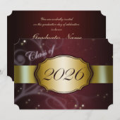 Paars en Goud 2026 Afstuderen Kaart (Voorkant / Achterkant)