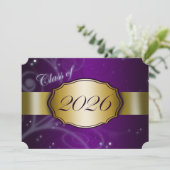Paars en Goud 2026 Afstuderen Kaart (Staand voorkant)