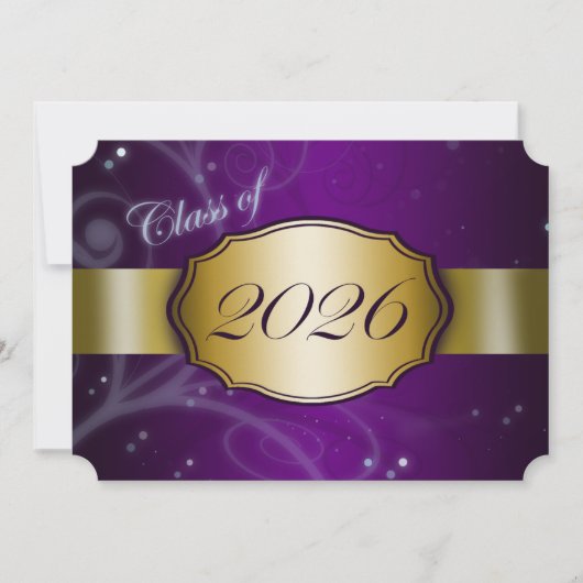 Paars en Goud 2026 Afstuderen Kaart (Voorkant)