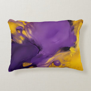 Paars en goud abstract accent kussen