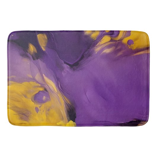 Paars en Goud Abstract Badmat (Voorkant)