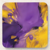 Paars en goud abstract bier onderzetter (Voorkant)