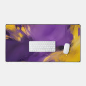 Paars en goud abstract bureaumat (Keyboard & Muis)