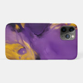 Paars en Goud Abstract Case-Mate iPhone Case (Achterkant (horizontaal))