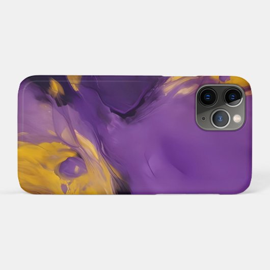 Paars en Goud Abstract Case-Mate iPhone Case (Achterkant (horizontaal))