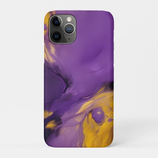 Paars en Goud Abstract Case-Mate iPhone Case (Achterkant)