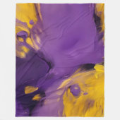 Paars en goud abstract fleece deken (Voorkant)