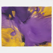 Paars en goud abstract fleece deken (Voorkant (Horizontaal))