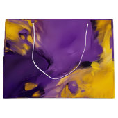 Paars en Goud Abstract Groot Cadeauzakje (Voorkant)