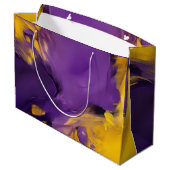 Paars en Goud Abstract Groot Cadeauzakje (Achterkant Gekanteld)