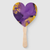 Paars en Goud Abstract Handwaaier (Achterkant)