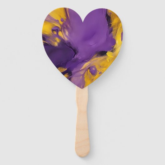 Paars en Goud Abstract Handwaaier (Voorkant)