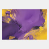 Paars en Goud Abstract Inpakpapier Vel (Voorkant 2)