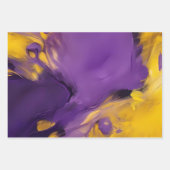 Paars en Goud Abstract Inpakpapier Vel (Voorkant)
