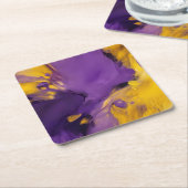 Paars en goud abstract kartonnen onderzetters (Schuin)